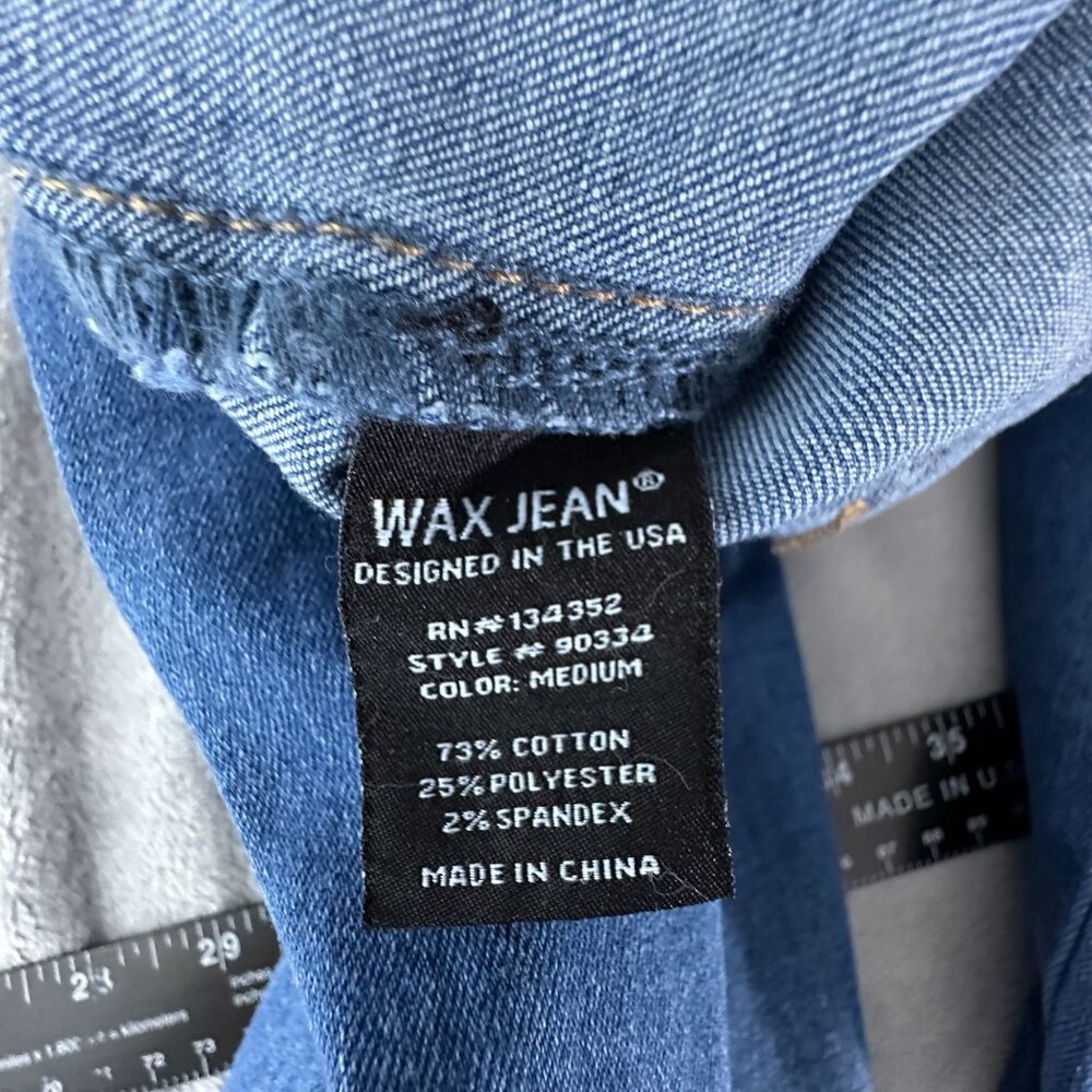 Wax Jean Denim Jogger Pants Womens Size Large Drawstring Waist High Rise Blue - Picture 6 of 12